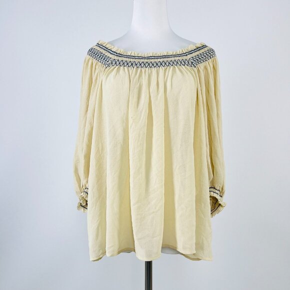 NWOT SEE BY CHLOÉ $465 Embroidered Smocked Georgette Blouse Top Size 36 - Picture 2 of 11